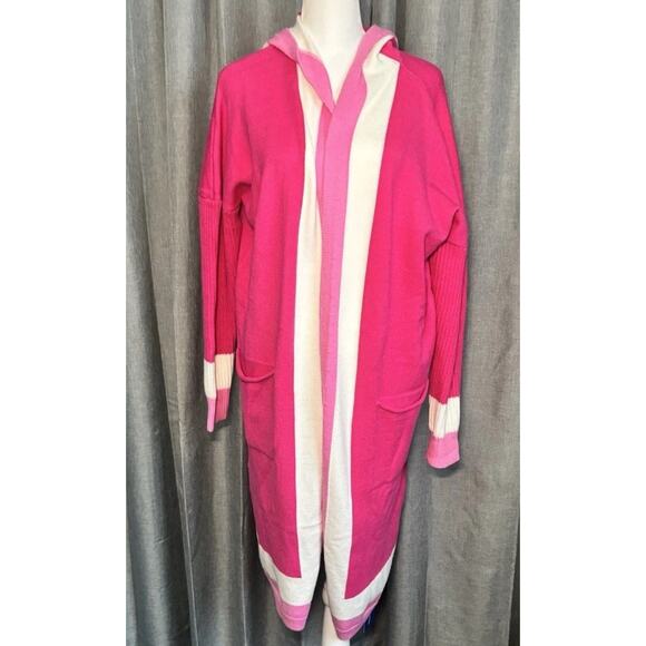 New Super Soft Long Pink Sweater with Hood, NWT Chouyatou Size Small - Picture 9 of 10